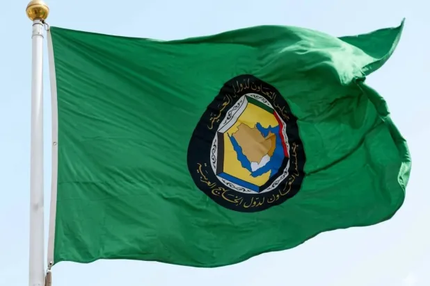 The flag of the Gulf Cooperation Council General Secretariat. (Asharq Al-Awsat) 