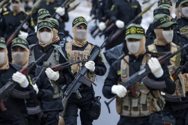A group of Al-Quds Brigades fighters in Gaza, October 2023 (EPA)