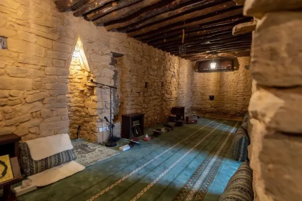 The renovation uses traditional Al-Jouf mud-brick techniques and natural materials - SPA