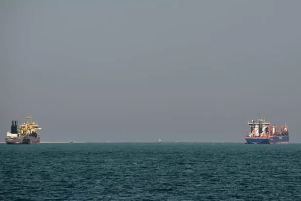 Commercial vessels offshore in Dubai last week © - / AFP/File
