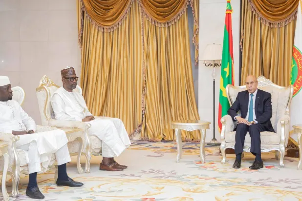 وزير خارجية مالي في لقاء سابق مع الرئيس الموريتاني (الرئاسة الموريتانية)
