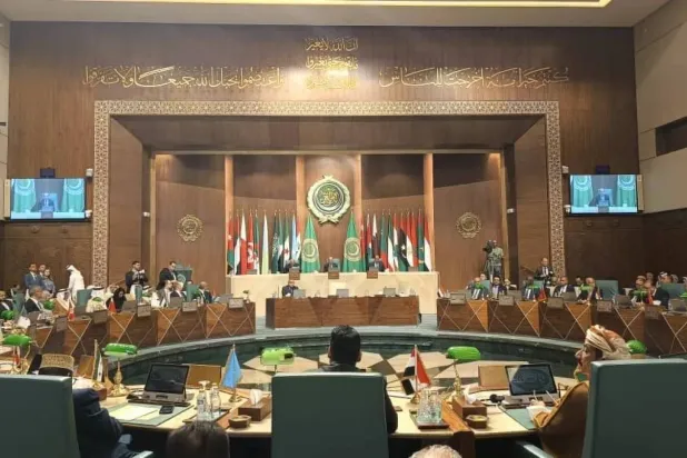 Arab foreign ministers are seen at a previous Arab League meeting. (Asharq Al-Awsat)