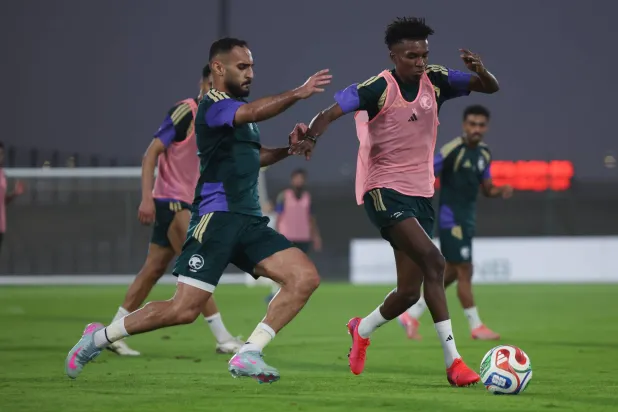من تدريبات المنتخب السعودي الرديف في جدة (الشرق الأوسط)