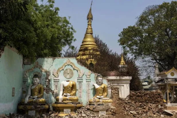 Myanmar's ancient capital Mandalay bore the brunt of damage in the 7.7-magnitude quake. Sai Aung MAIN / AFP