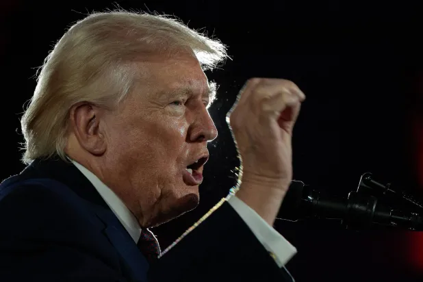US President Donald Trump speaks during the National Republican Congressional Committee's annual fundraising dinner at Union Station on March 25, 2026 in Washington, DC. President Trump was this year's keynote speaker at the dinner. AFP 