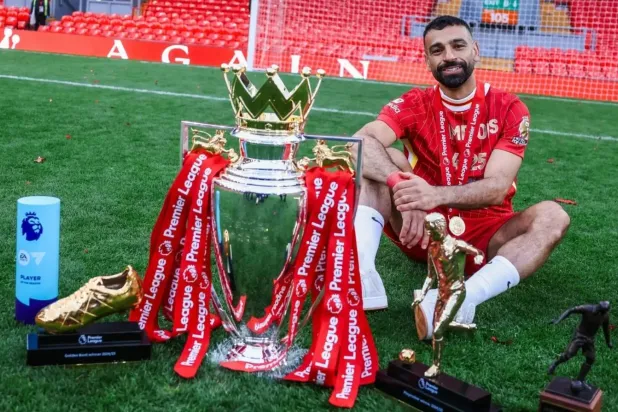 صلاح حصد كل جوائز الموسم الماضي الفردية وكان له الفضل الاكبر بتتويج ليفربول بالدوري (موقع ليفربول)