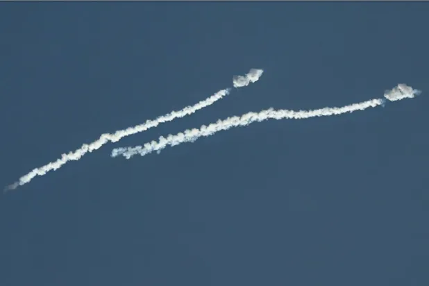 An Iranian rocket is intercepted over Abu Dhabi. (AFP)