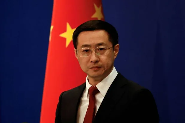 Chinese Foreign Ministry spokesperson Lin Jian attends a press conference in Beijing, China April 10, 2025. (Reuters) 