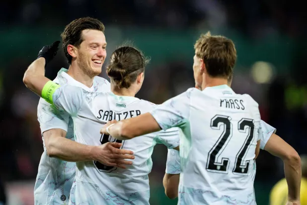 فرحة نمساوية بأحد الأهداف أمام غانا (أ.ف.ب)