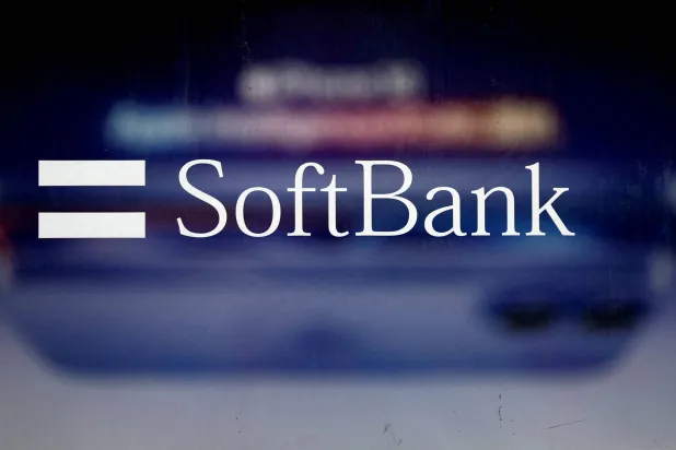FILE PHOTO: The logo of SoftBank is displayed at a company shop in Tokyo, Japan January 28, 2025.  REUTERS/Issei Kato/File Photo
