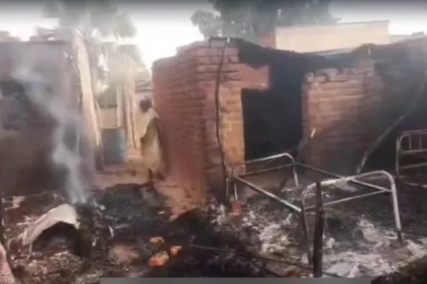 لقطة من فيديو متداول لآثار المعارك في الدلنج السبت