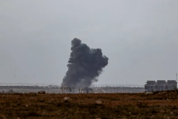 Smoke rises following an Iranian missile strike, as the US-Israeli conflict with Iran continues, in southern Israel, March 29, 2026. (Reuters)