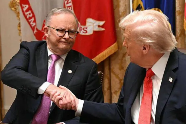 Australian Prime Minister Anthony Albanese with US President Donald Trump in New York (archive-Reuters)