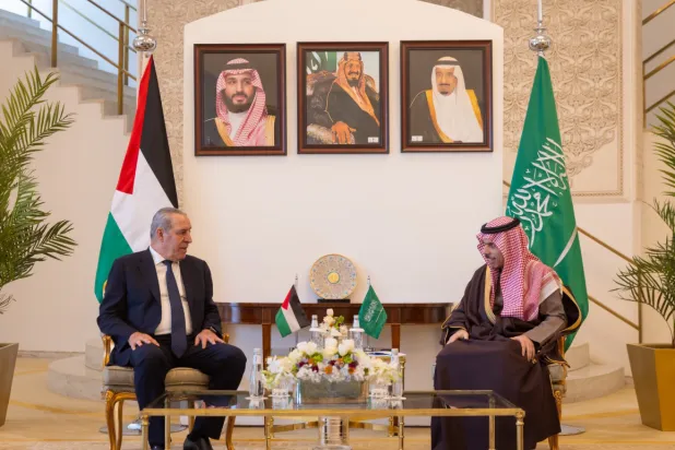 وزير الخارجية السعودي ونائب رئيس فلسطين (واس)