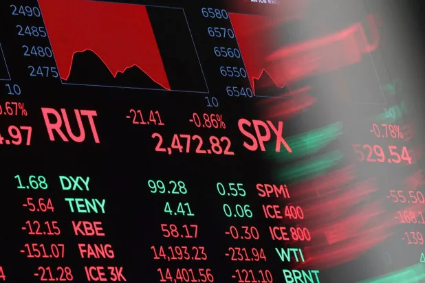 Stock market statistics are displayed on a screen at the New York Stock Exchange (AFP)