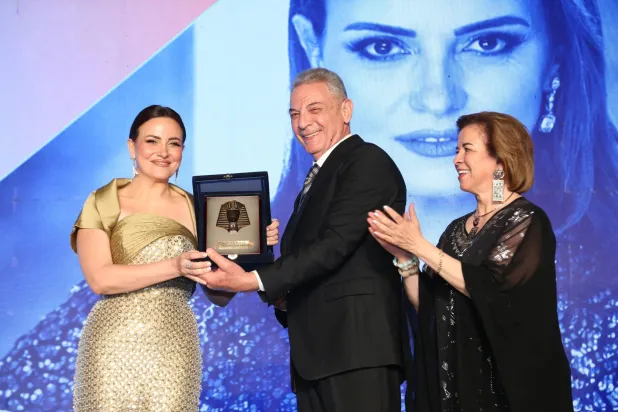 ريهام عبد الغفور خلال تكريمها (إدارة المهرجان)
