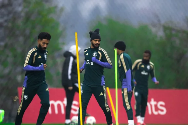 لاعبو المنتخب السعودي خلال التحضيرات (المنتخب السعودي)