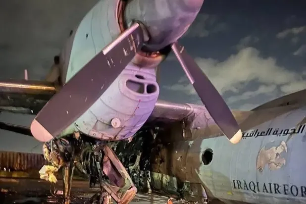 Şehit Muhammed Ala Hava Üssü'nde imha edilen uçak (Irak Savunma Bakanlığı)