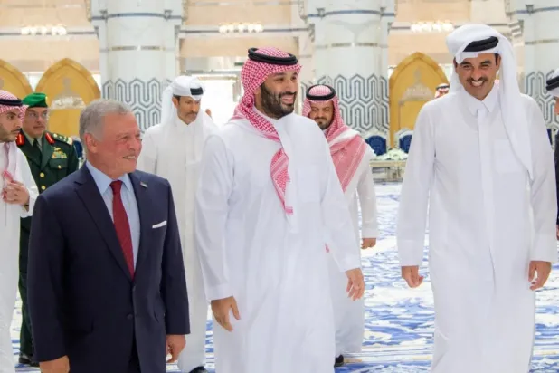  لقاء ثلاثي بين الأمير محمد بن سلمان والملك عبد الله الثاني بن الحسين والشيخ تميم بن حمد في جدة الاثنين (واس) 