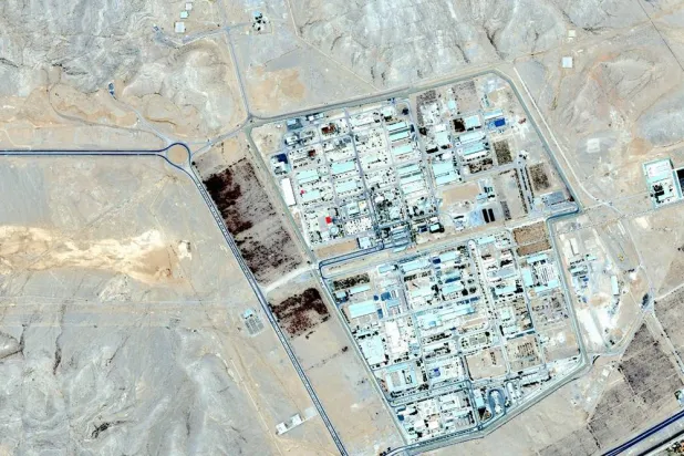 This image from an Airbus Defense and Space's Pléiades Neo satellite shows a truck in the upper left-hand corner that analysts believe was carrying highly enriched uranium to a tunnel in the compound of the Isfahan Nuclear Technology Center, in Isfahan, Iran, June 9, 2025. (Airbus Defense and Space© via AP) 