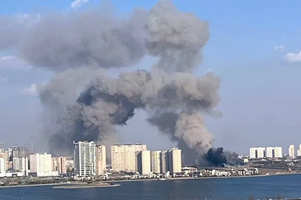 انفجار في بحيرة جيتغر غرب طهران (شبكات التواصل)