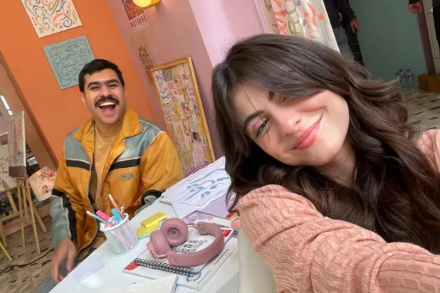 تارا مع أحمد رمزي بطل «فخر الدلتا» (حسابها على فيسبوك)