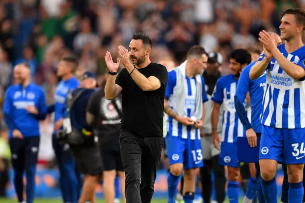 أنهى برايتون موسم 2022-2023 تحت قيادة دي زيربي في المركز السادس... وهو أفضل مركز له في تاريخ النادي (غيتي)