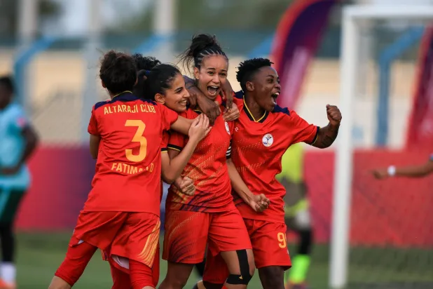 فرحة لاعبات الترجي بالهدف الثاني أمام نجمة جدة (الشرق الأوسط)
