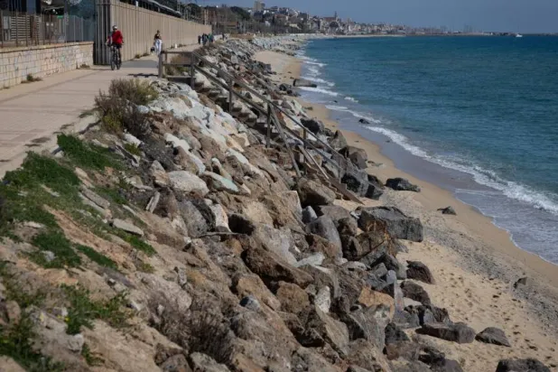 The seafront promenade at Montgat beach north of Barcelona on February 26, 2026. Josep LAGO / AFP
