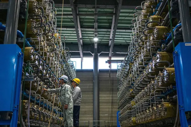 Engineers in the city of Fukuoka and their private partners have opened what is only the world's second osmotic power plant. Philip FONG / AFP
