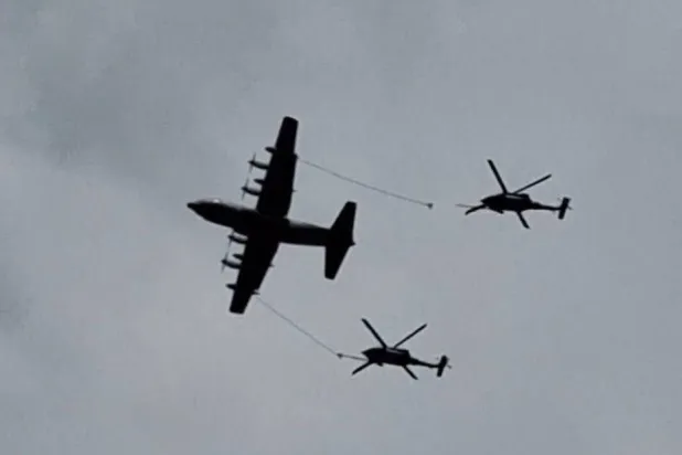 Image circulating of American warplanes flying during the pilot rescue operation in western Iran (Social Media)