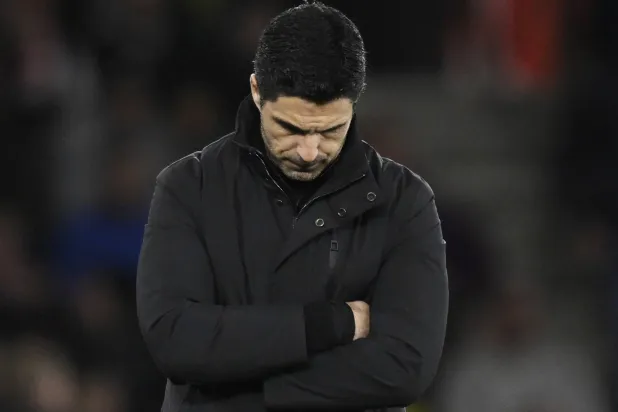 Soccer Football - FA Cup - Quarter-Final - Southampton v Arsenal - St Mary's Stadium, Southampton, Britain - April 4, 2026 Arsenal manager Mikel Arteta reacts. (Reuters)