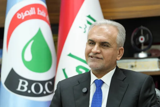  Bassem Abdul Karim, director general of the state-run Basra Oil Company (BOC), speaks during an interview with Reuters, in Basra, Iraq, April 6, 2026. (Reuters)