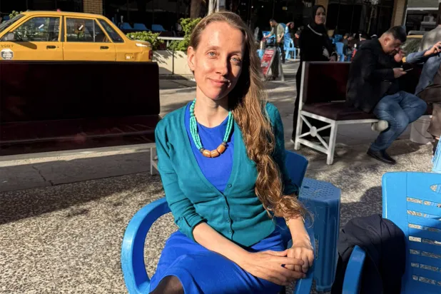 US journalist Shelly Kittleson poses for a picture in Baghdad on March 31, 2026. (AFP)