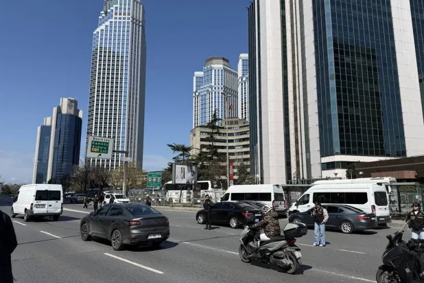 A view of the building which houses the Israeli consulate in Istanbul after three gunmen engaged in a shootout with security personnel near the building in Istanbul, Türkiye, 07 April 2026. (EPA) 