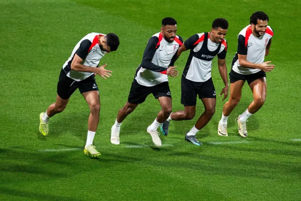 لاعبو القادسية في أولى التدريبات بعد ثلاثية الاتفاق (نادي القادسية)