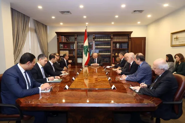  الرئيس اللبناني جوزيف عون خلال لقاء بدر عبد العاطي في بيروت نهاية مارس (آذار) الماضي (الخارجية المصرية) 