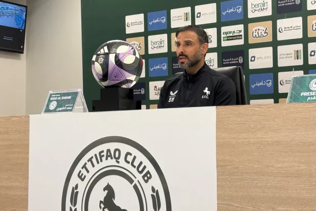 سعد الشهري خلال المؤتمر الصحافي (الشرق الأوسط)