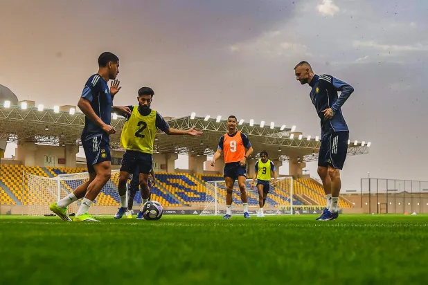 من تدريبات النصر الأخيرة (موقع النادي)