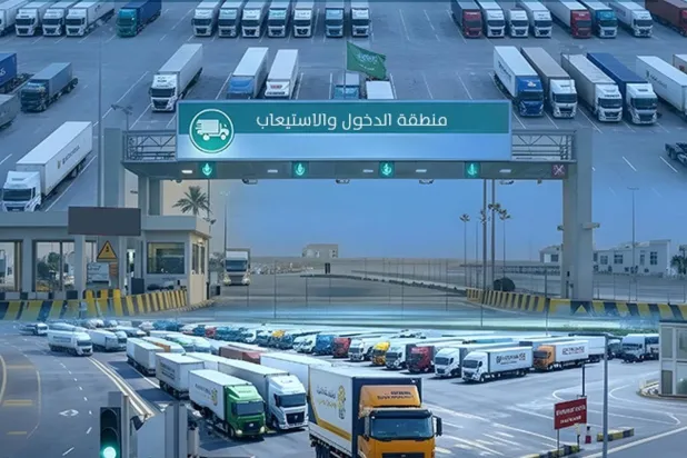 تعتمد المنطقة على نموذج تشغيلي متكامل قائم على الجدولة المسبقة وإدارة تدفق الشاحنات وفق مسارات محددة (موانئ) 