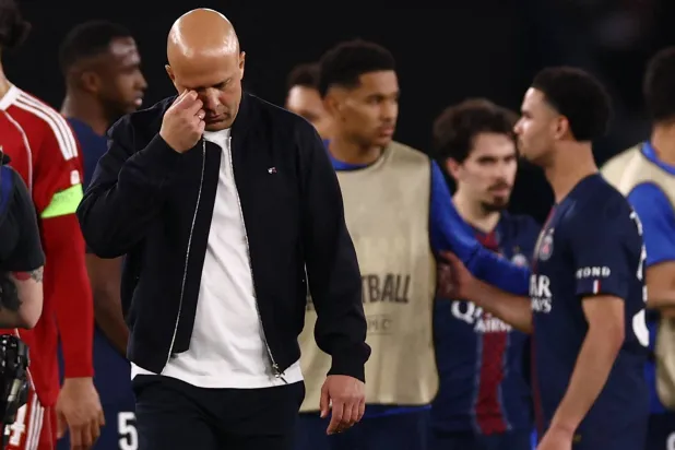 سلوت بعد نهاية مباراتهم أمام سان جيرمان (رويترز)