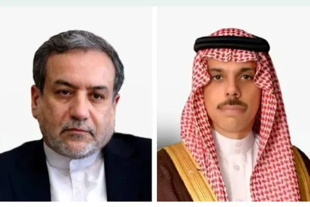 الأمير فيصل بن فرحان وزير الخارجية السعودي ووزير خارجية إيران عباس عراقجي (الشرق الأوسط)