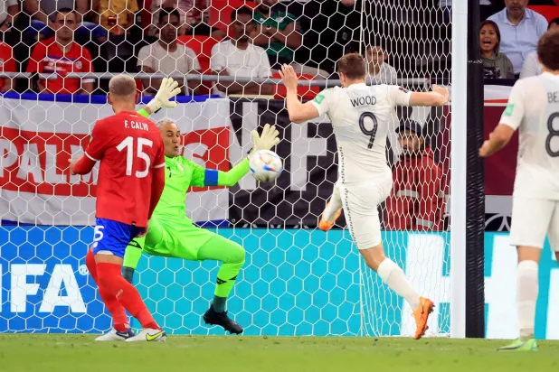 FILE PHOTO: Soccer Football - FIFA World Cup Qualifier - Costa Rica v New Zealand - Al Rayyan Stadium, Al Rayyan, Qatar - June 14, 2022 New Zealand's Chris Wood scores their first goal REUTERS/Mohammed Dabbous/File Photo