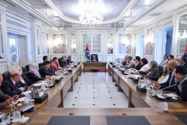 المنفي يلتقي رؤساء أحزاب وتكتلات سياسية في طرابلس 8 أبريل الحالي (المجلس الرئاسي الليبي)