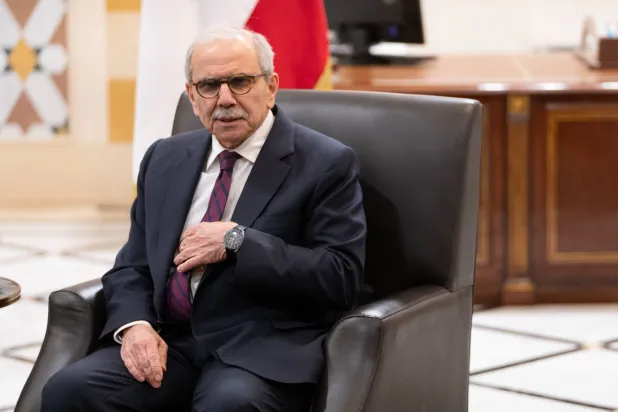 FILED - 16 February 2026, Lebanon, Beirut: Lebanese Prime Minister Nawaf Salam is pictured during a meeting at the Prime Minister's office. Photo: Markus Lenhardt/dpa