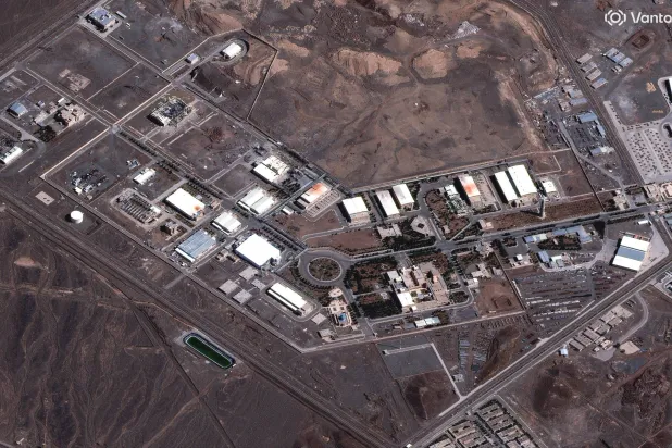 FILE - This satellite image provided by Vantor shows the Natanz nuclear complex in Iran on March 7, 2026, with no new damage seen at the facility or the tunnels. (Satellite image ©2026 Vantor via AP, file)