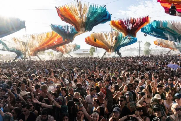 Festivalgoers are seen during the first weekend of the Coachella Valley Music and Arts Festival at the Empire Polo Club on Saturday, April 12, 2025, in Indio, Calif. (AP) 