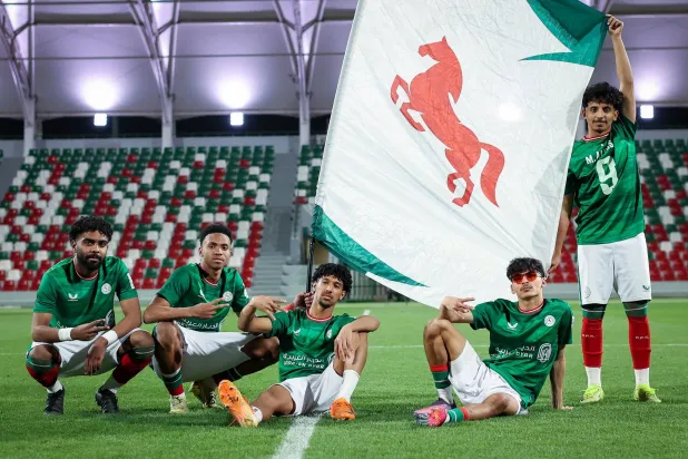 فرحة اتفاقية بعد الفوز العريض على الخليج (موقع نادي الاتفاق)