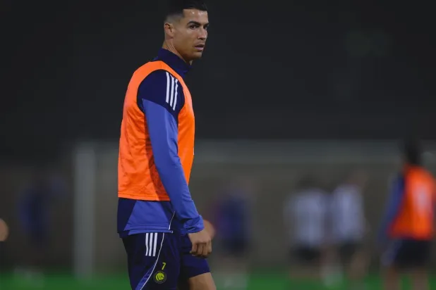 رونالدو خلال تدريبات النصر الأخيرة (موقع النادي)