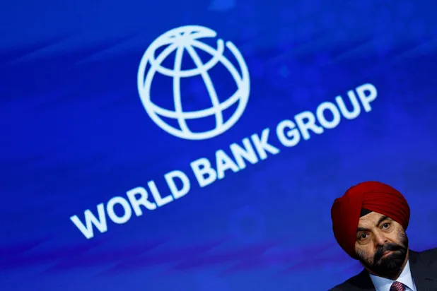 FILE PHOTO: World Bank President Ajay Banga arrives for a signing ceremony with Thailand to host the 2026 International Monetary Fund and the World Bank annual meetings on the last day of this year's meeting, following last month's deadly earthquake, in Marrakech, Morocco, October 15, 2023. REUTERS/Susana Vera/File Photo